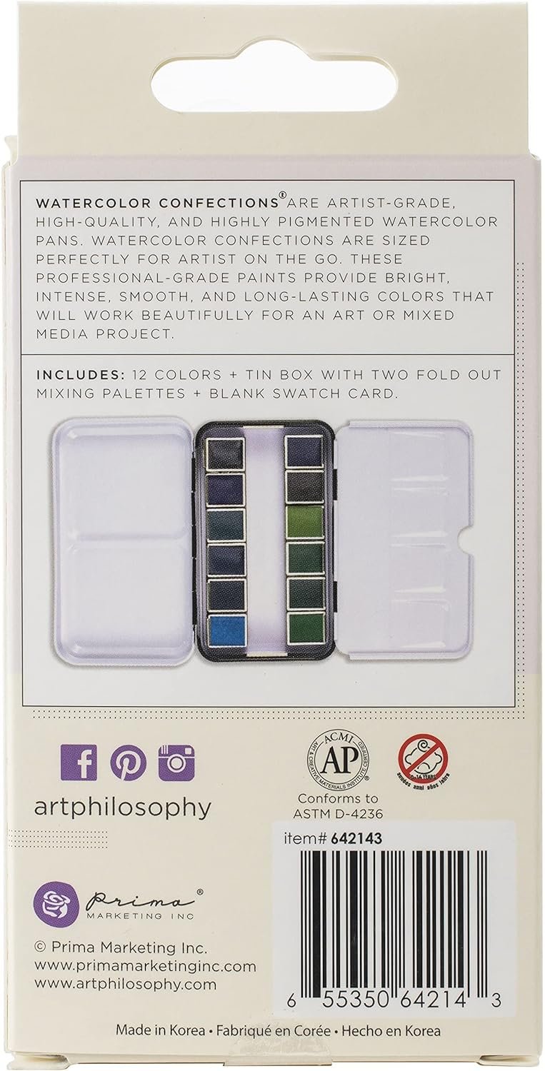 Prima Marketing 642143 Prima Confections Watercolor Pans 12/Pkg-Currents
