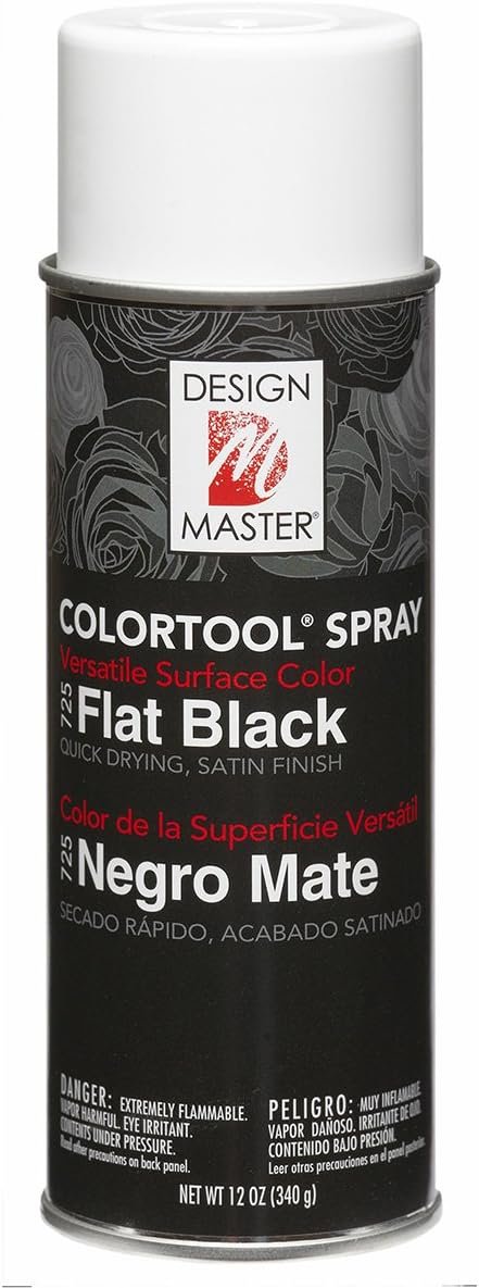 design master Colortool Floral Spray Paint 12oz Flat Black Y