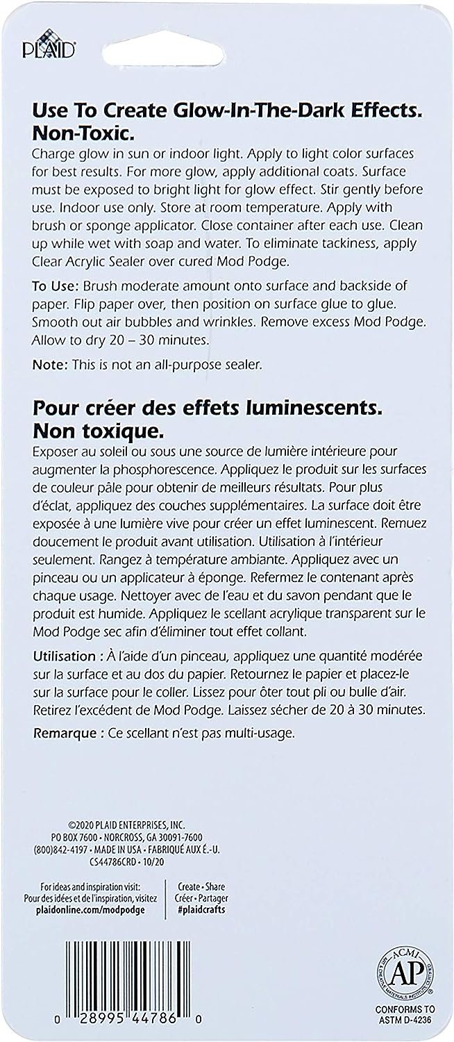 Mod Podge Glow-in-The-Dark Sealer, 4 oz, Clear