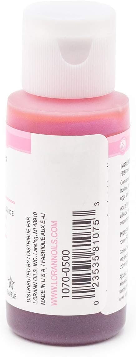 LorAnn Pink Liquid Food Color, 1 ounce bottle