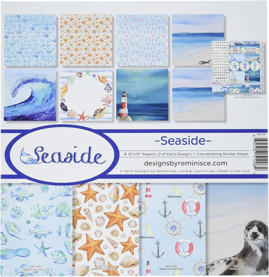 Reminisce Seaside Collection Kit, Multicolor, 12" by 12", (SES-200)