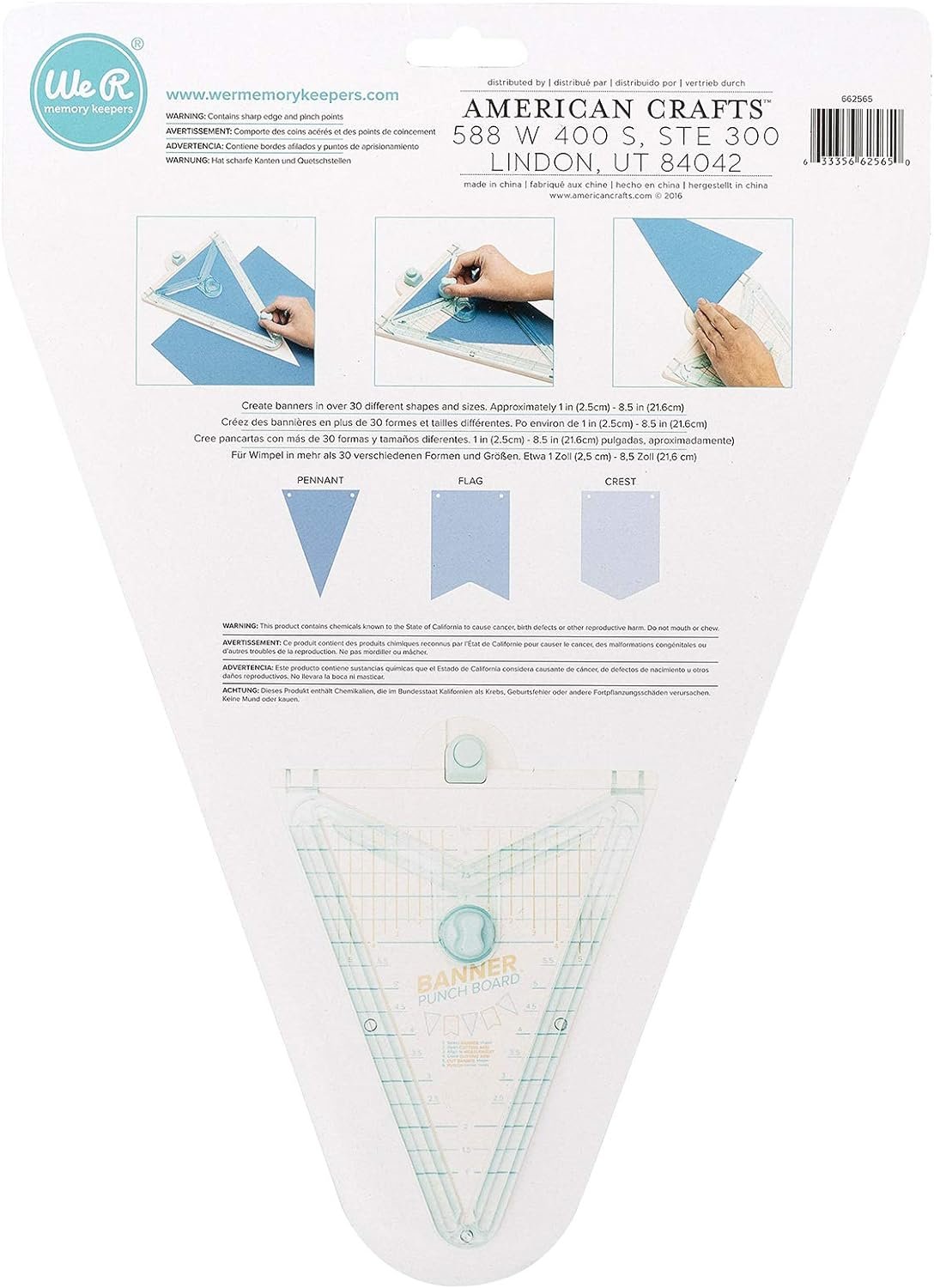 We R Memory Keepers Banner Punch Board, Craft Supplies Paper Punches for Crafting Paper Punches Paper Punches for Cardmaking Paper Puncher Shapes Banner Hole Punch Banner Card Punch