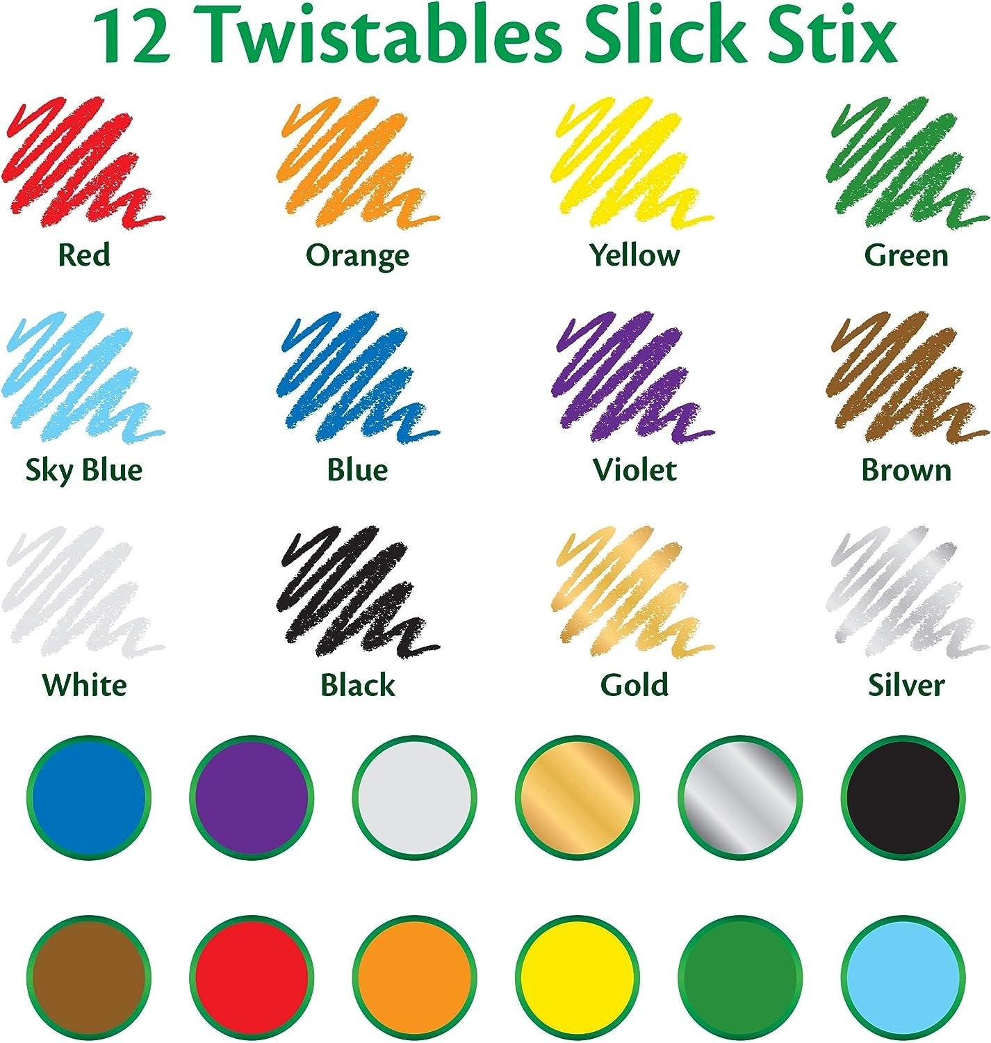 Crayola Twistables Slick Stix Crayons, 12 Count, Oil Pastel Alternative, Ages 3 & Up, Assorted