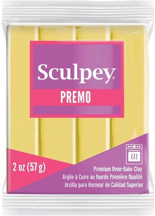Sculpey Premo™ Polymer Oven-Bake Clay, Fluorescent Yellow, Non Toxic, 2 oz. bar, Great for jewelry making, holiday, DIY, mixed media and more. Premium clay perfect for clayers and artists.