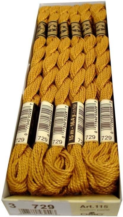 DMC 115 3-729 Pearl Cotton Thread, Medium Old Gold