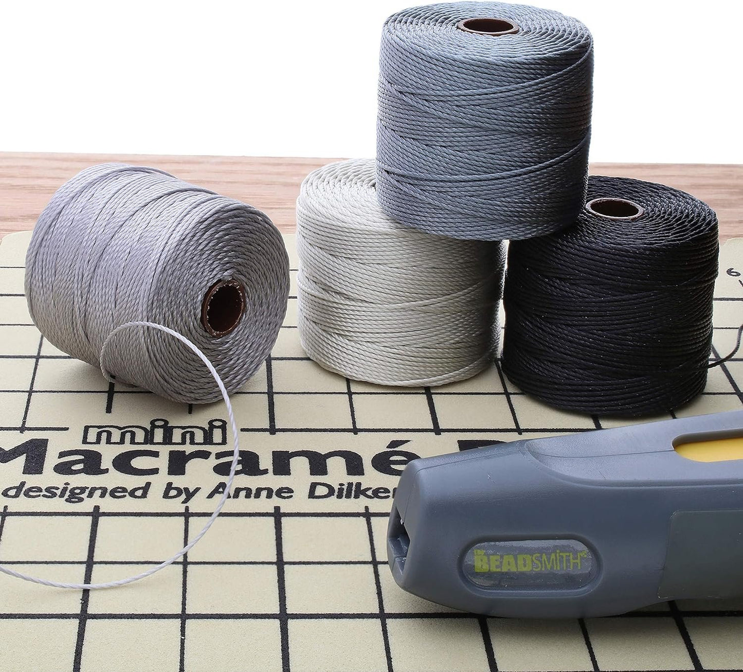 Beadsmith S-Lon Cord Multipack with 4 Spools (Cool Neutrals Mix)