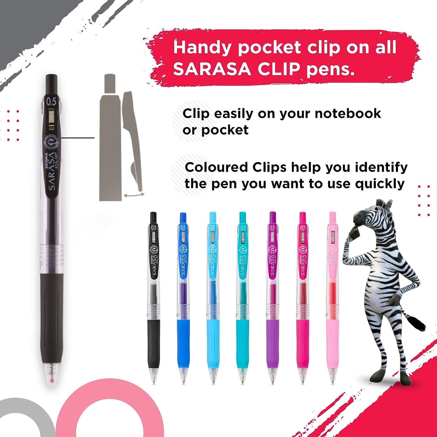 Zebra Pen Journaling Set, IncludesMildliner Highlighters and Sarasa Clip Retractable Gel Ink Pens