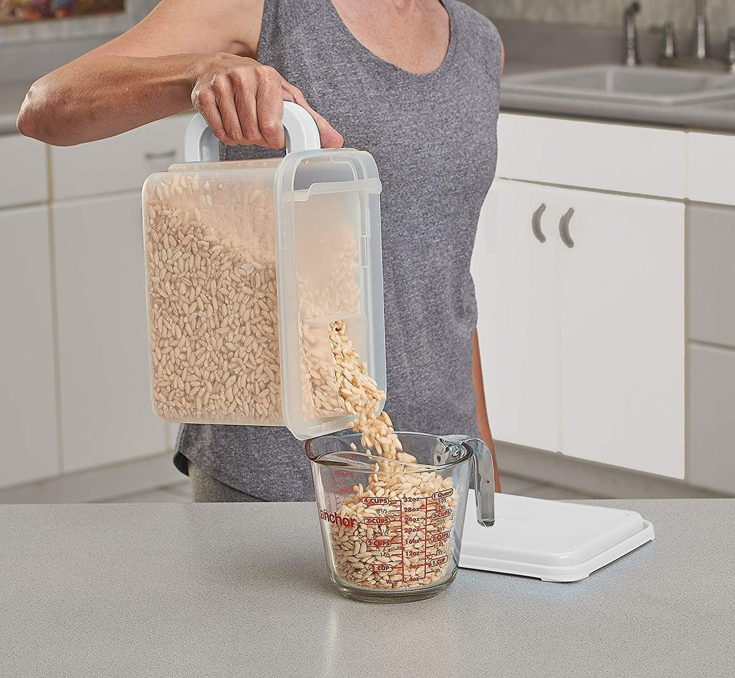 Buddeez Store 'n Pour Storage Dispenser 21 Cup-White/Clear