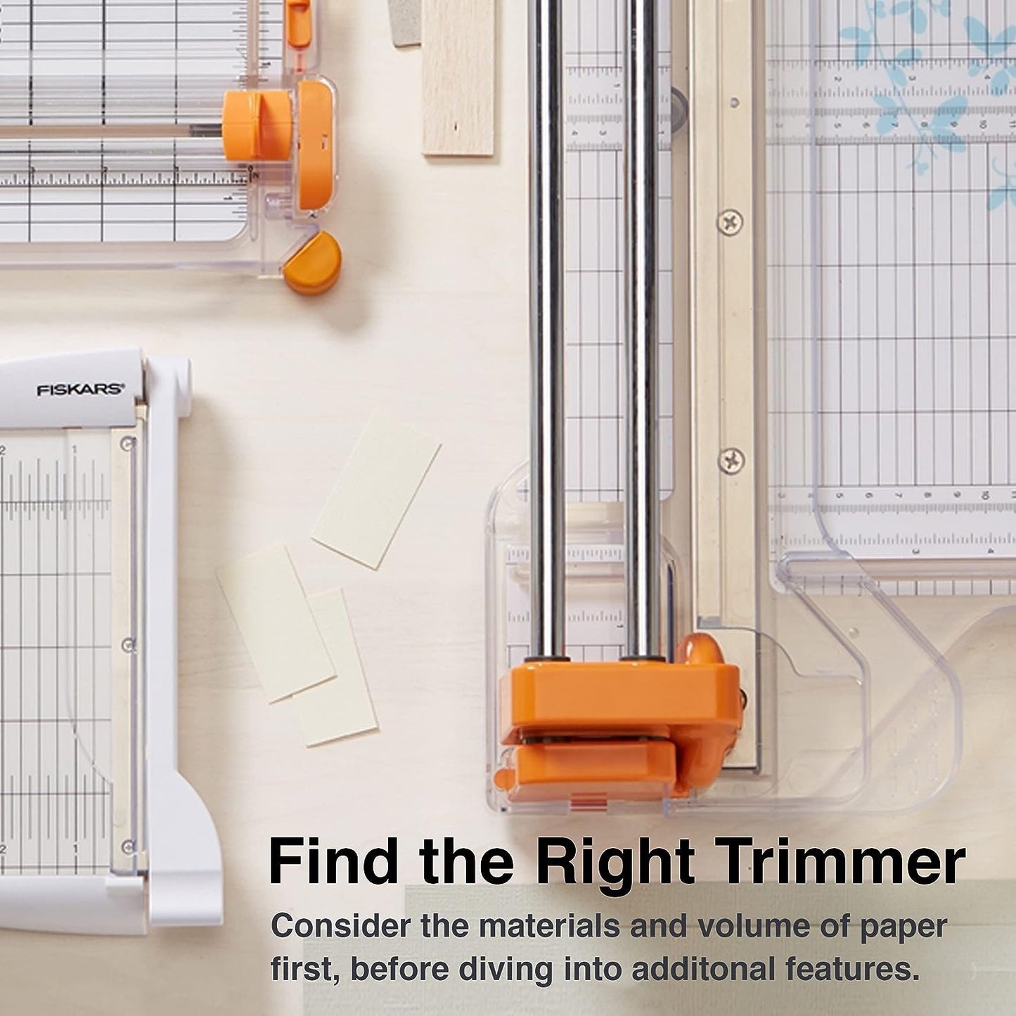 Fiskars SureCut™ Deluxe Craft Paper Trimmer - 12” Cut Length - Craft and Office Paper Cutter with Grid Lines - White