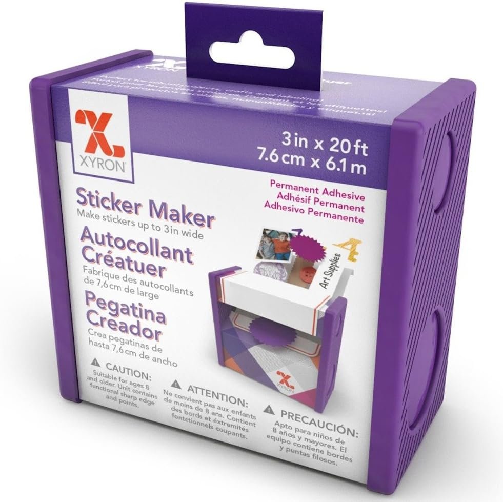Xyron Sticker Maker, 3", Includes Permanent Adhesive 3" x 20', Disposable (100111)