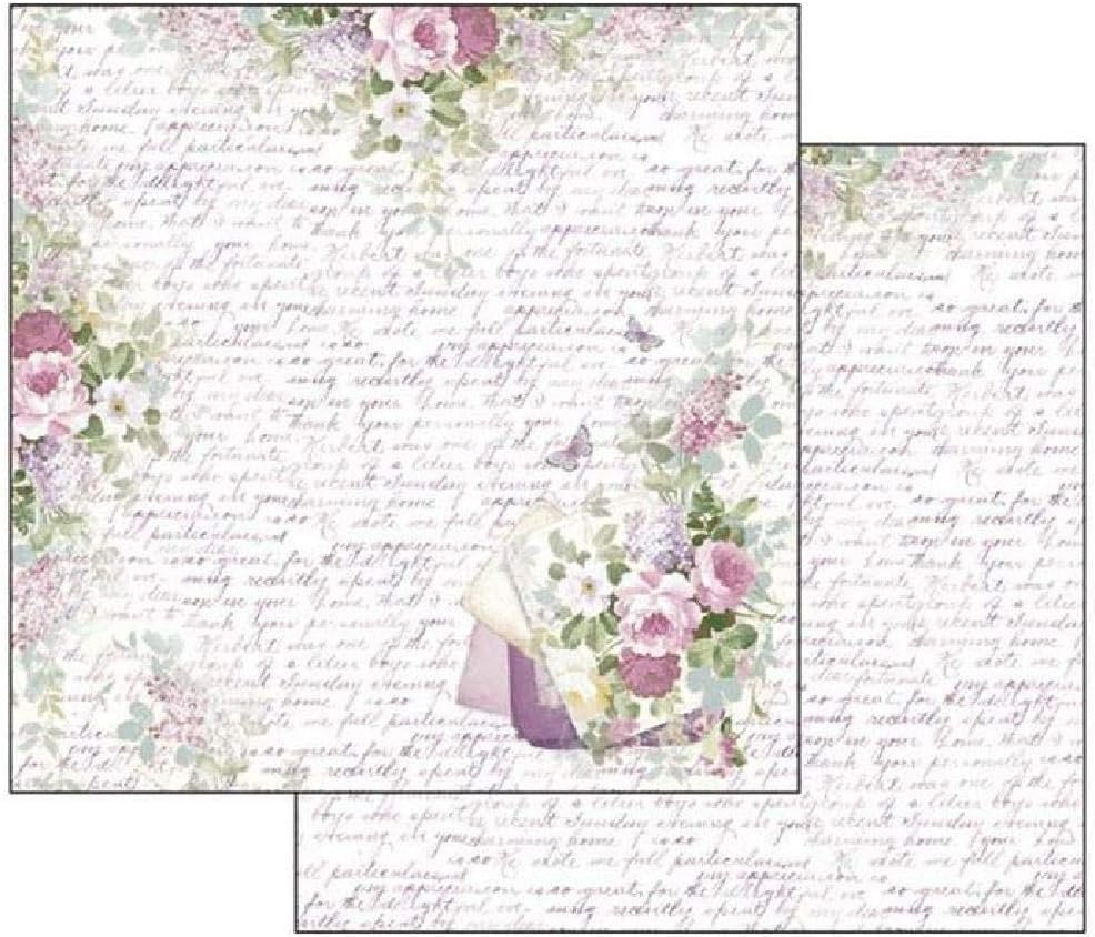 Stamperia International KFT Pack 10 sheets double face - Lilac, Multicoloured, 30.5 x 30.5 (12" x 12")