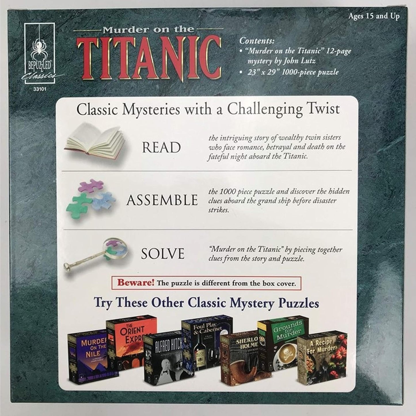 BePuzzled Classic Mystery 1000pc Jigsaw Puzzle - Murder on the Titanic