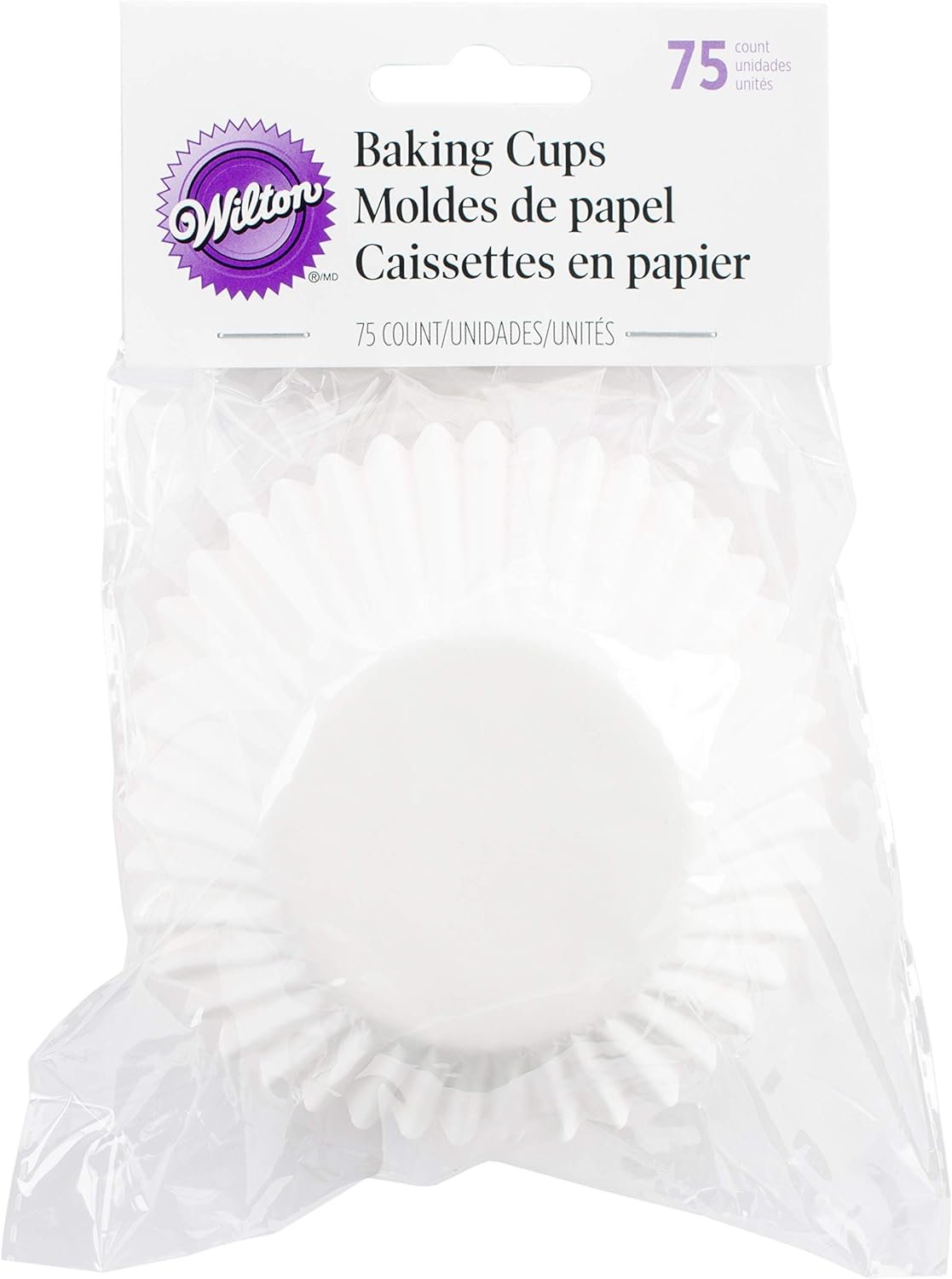 WILTON PRODUCTS Jumbo Baking Cups-White 75/Pkg