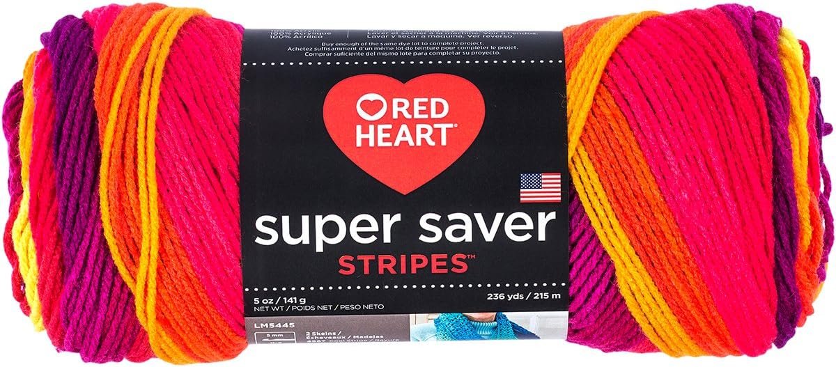 RED HEART Super Saver Yarn, Stripe-Fruity