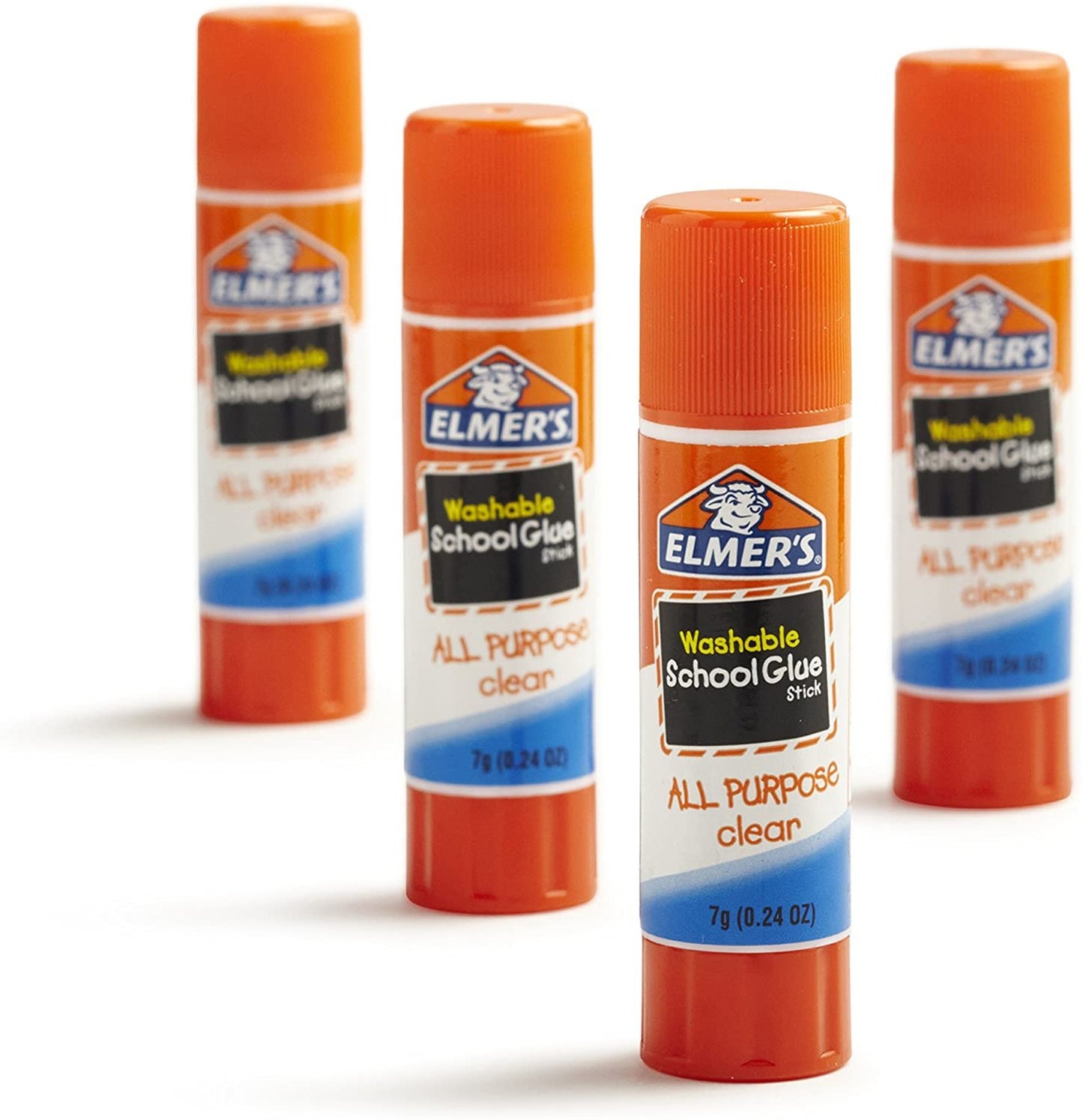 Elmer's All Purpose School Glue Sticks, Clear, Washable, 4 Pack, 0.24-ounce sticks