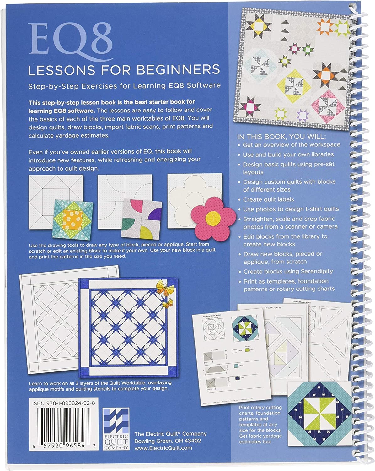 Electric Quilt B8LESSON Lessons for Beginners Book