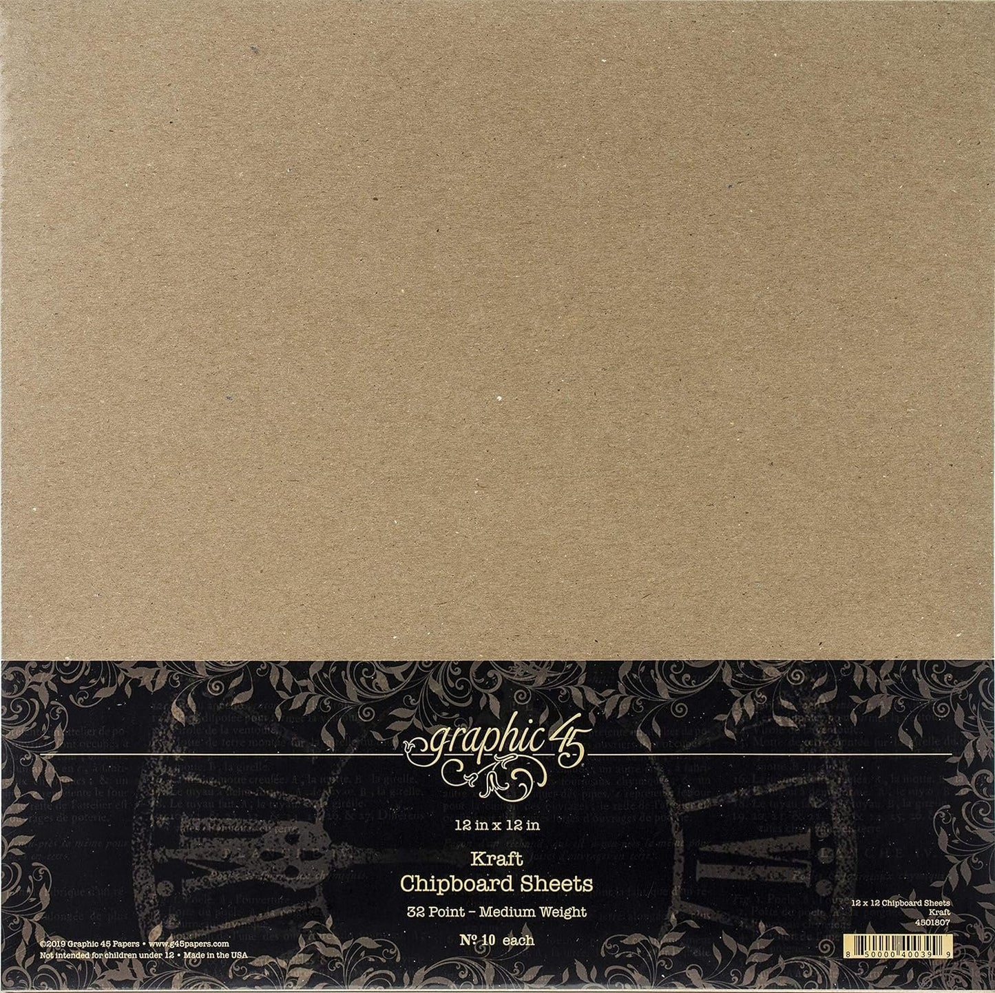 Graphic 45 Kraft 12x12 Sheets (10 Pack) Chipboard