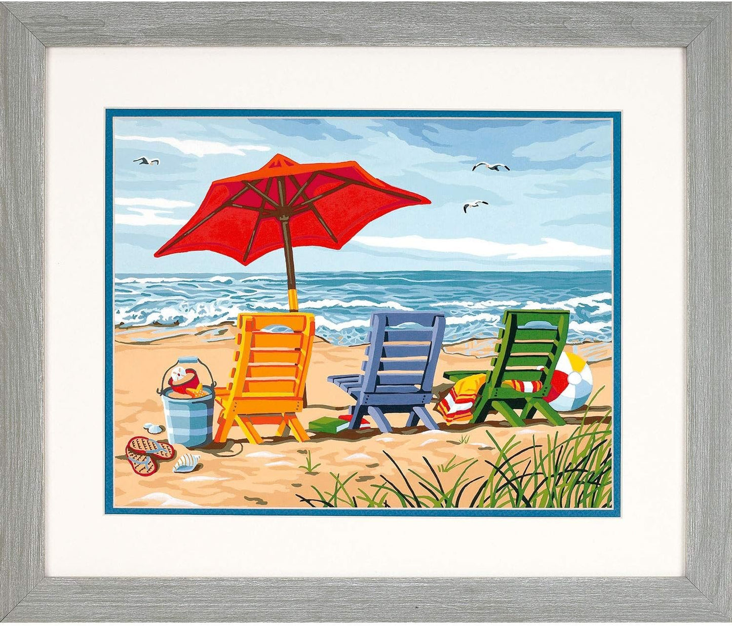Dimensions Beach Chair Trio Paint by Numbers for Adults, 14'' W x 11'' L