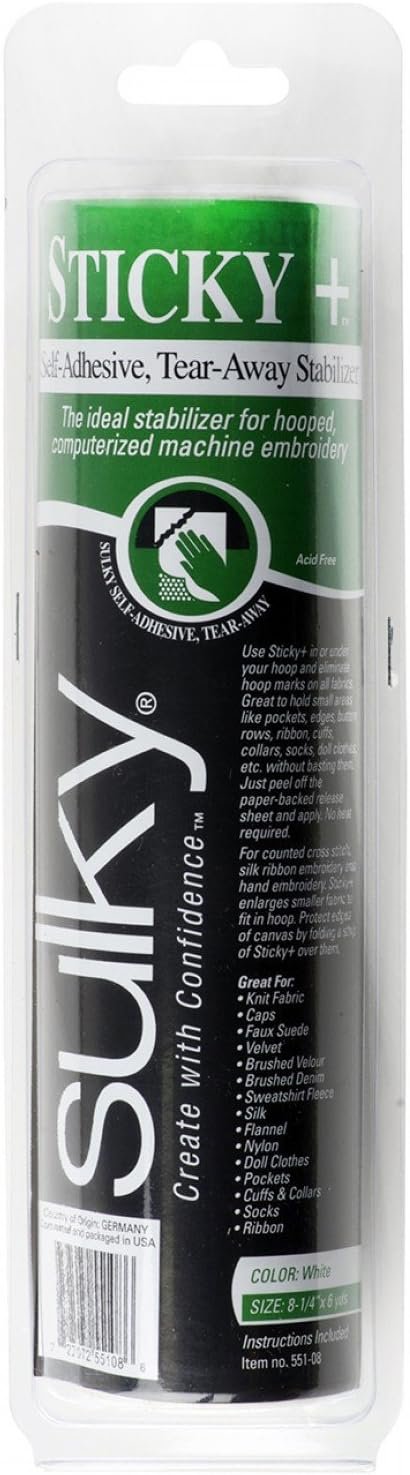 Sulky Sticky Self-Adhesive Tear-Away Stabilizer Roll, 8.25"X6yd (Parent)