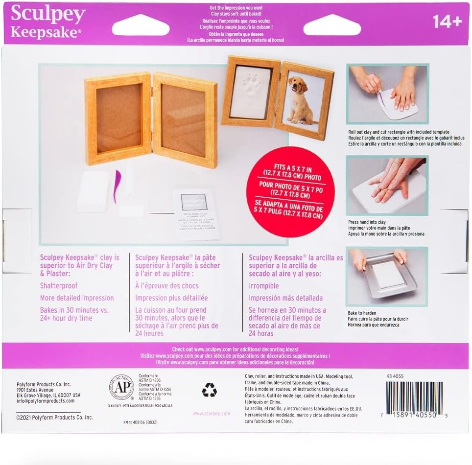 Sculpey Keepsake Clay Frame Set, White (K3 4055)