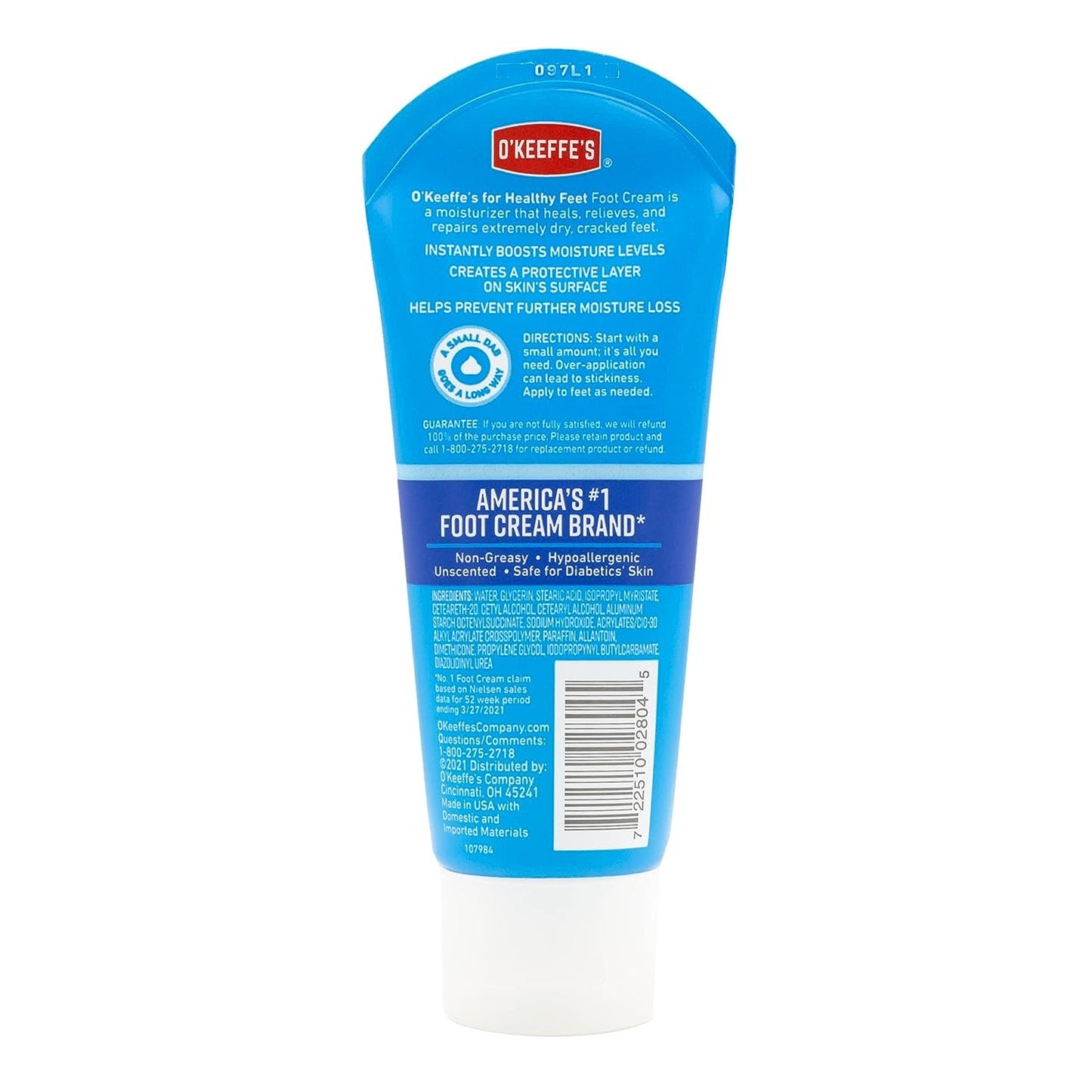 O'Keeffe's for Healthy Feet Foot Cream Guaranteed Relief Extremely Dry Cracked Clinically Proven to Instantly Boost Moisture Levels 3.0 Ounce Tube Pack of