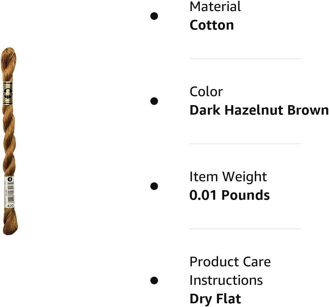 DMC 115 3-420 Pearl Cotton Thread, Dark Hazelnut Brown