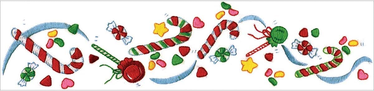 Tobin Stamped Pillowcases, Christmas Candy, 20" x 30" Embroidery Kit