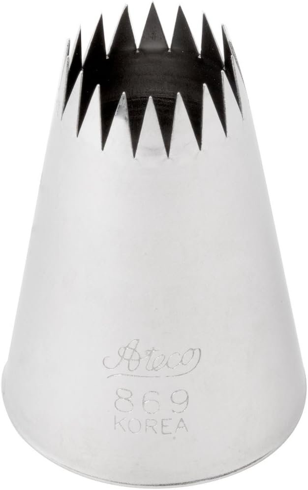 Ateco # 869 - French Star Pastry Tip .69'' Opening Diameter- Stainless Steel
