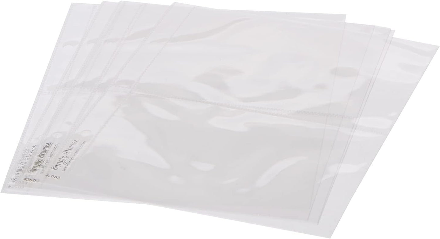 Simple Stories 6x8-inch Page Protectors with (2) 4x6-inch Divided Pockets, 10-Pack