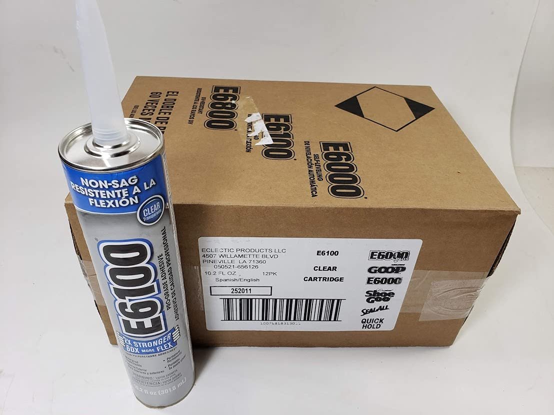 Eclectic Products 252011 12 Pack 10.2 oz. E6100 Industrial Strength Adhesive Non-Sag, Clear