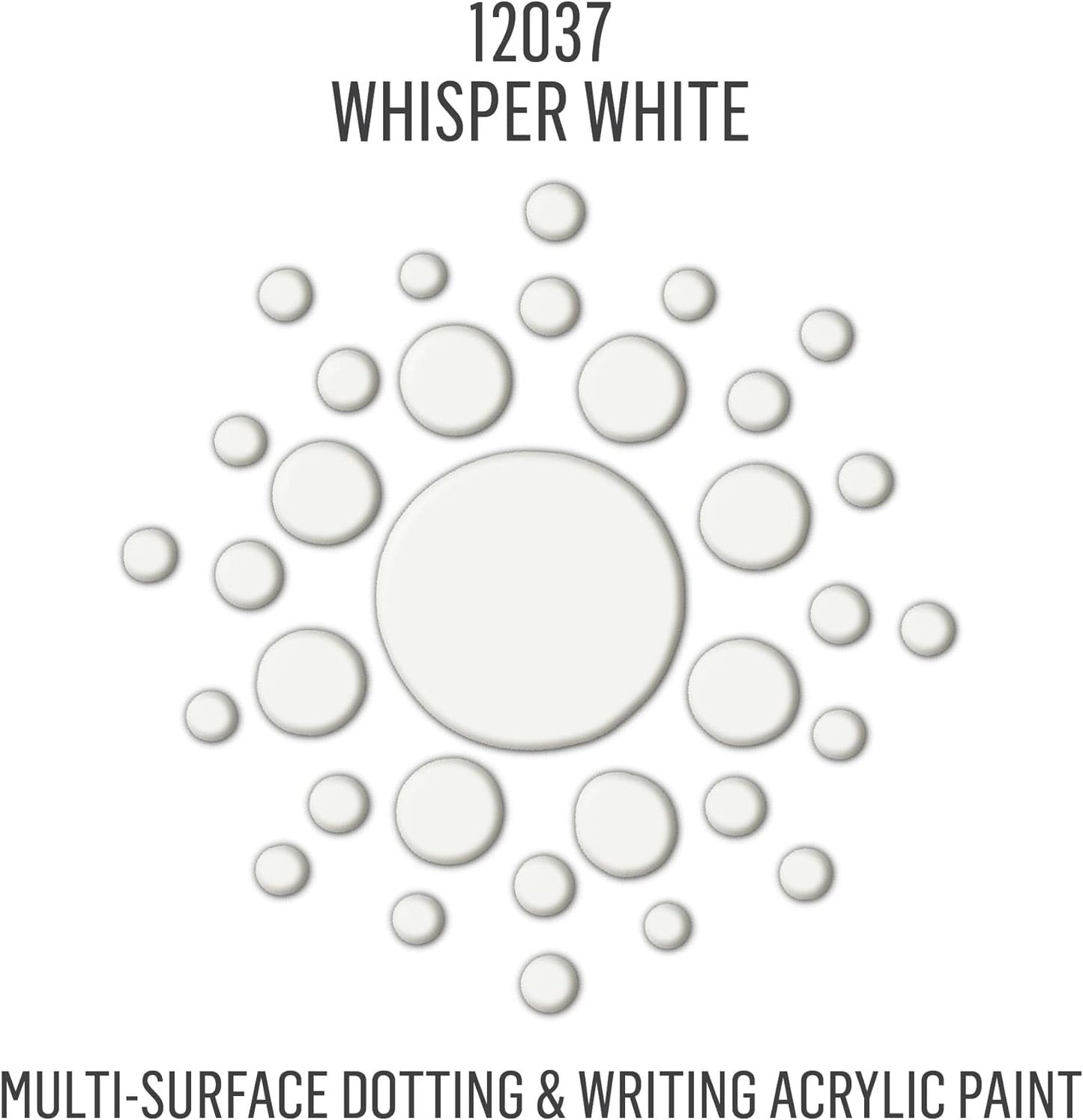 FolkArt, Whisper White Acrylic 2 fl oz Vibrant Multi-Surface Dot Paint Perfect for Easy to Apply DIY Arts and Crafts, 12037