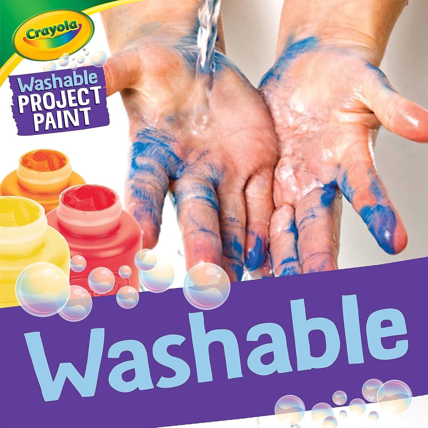 Crayola Washable Kids Paint, Classic Colors, 6 Count, Painting Supplies, Gift