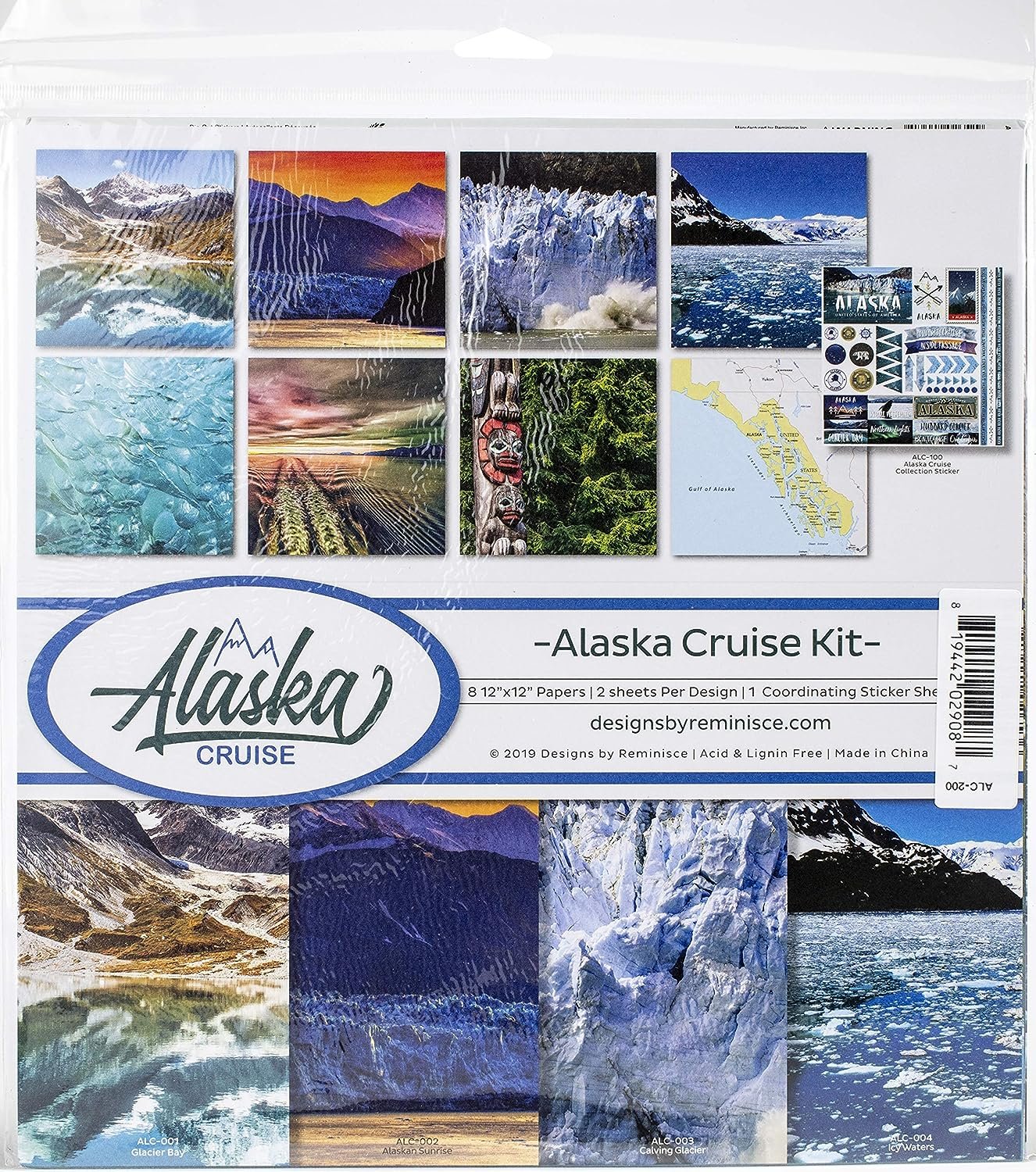 Reminisce Alaska Cruise Scrapbook Collection Kit, Multi Color Palette 12x12 inches