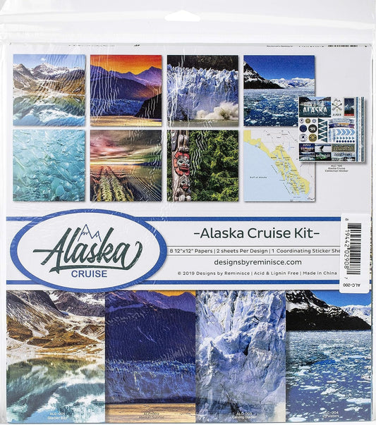 Reminisce Alaska Cruise Scrapbook Collection Kit, Multi Color Palette 12x12 inches