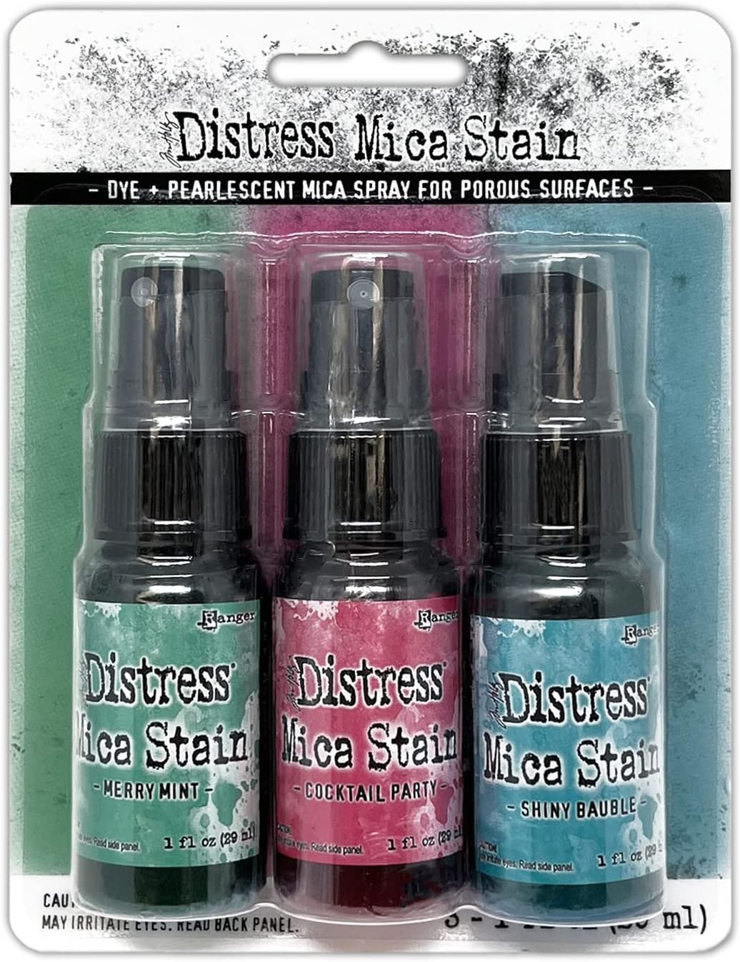 Tim Holtz Distress Mica Stain 2022 Limited Edition - Christmas Set #3 & Set #4 - Six 1 Ounce Bottles, TSCK81159-TSCK81166
