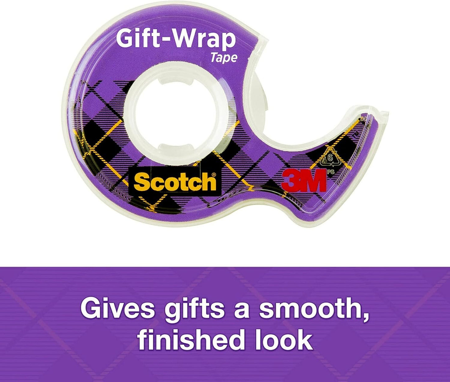 Scotch Gift Wrap Tape, 1 Roll, The Go-To Tape for the Holidays, The go-to tape for the holidays, Gives gifts a smooth, finished look, Gives gifts a smooth, finished look,3/4 x 650 Inches, Dispensered (15)