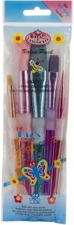 Royal Brush BK687 5-Piece Big Kids Choice Chubby Arts and Crafts Brush Set