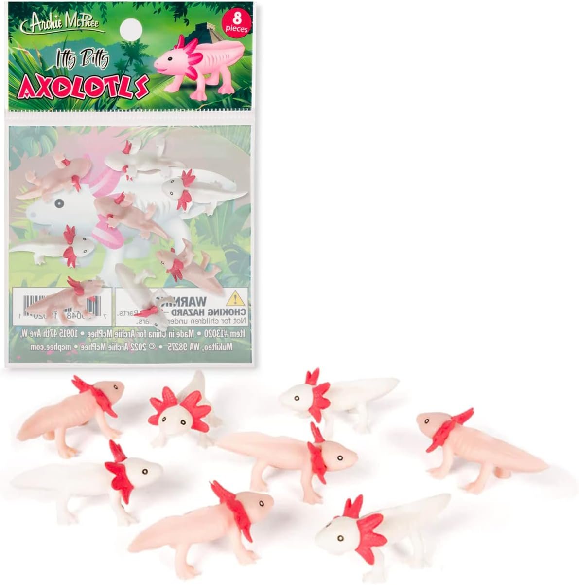 Accoutrements Archie McPhee Itty Bitty Axolotls 8 Pack