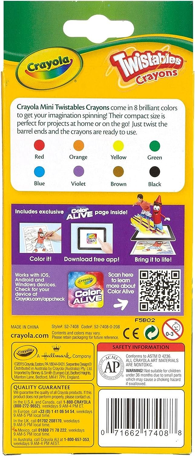 Crayola Twistables Crayons, School Supplies, 8ct