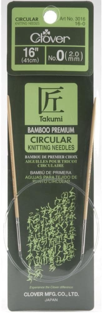 Clover 3016/16-03 Takumi Bamboo Circular 16-Inch Knitting Needles, Size 3