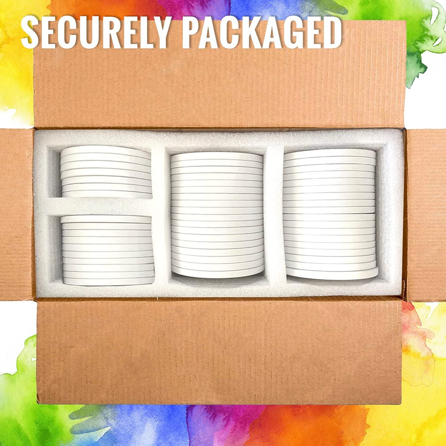 PIXISS Round Ceramic Coasters with Cork Backing - 50