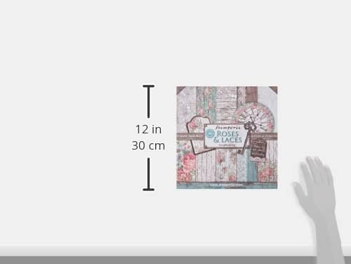 Stamperia International KFT SBBL25 Pack 10 Sheets Double face-Roses, lace and Wood, 30.5 x 30.5 (12" x 12"), Multicoloured