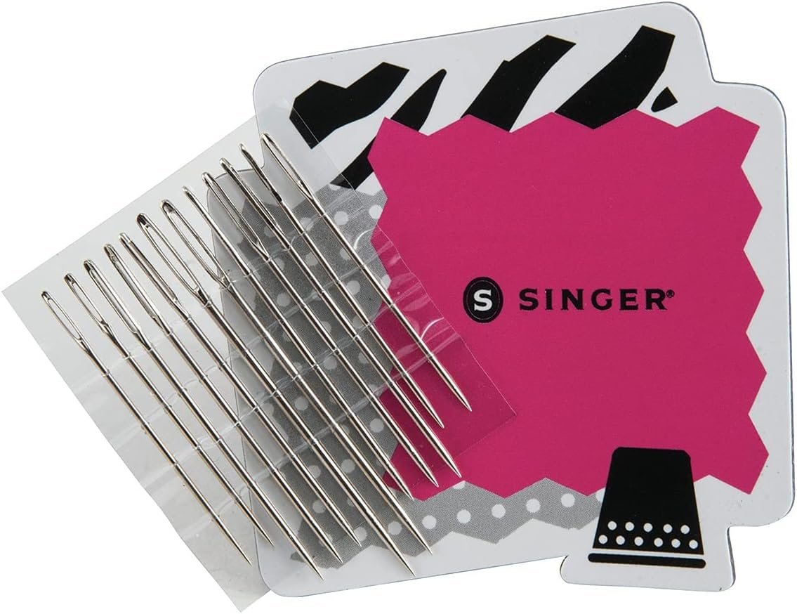 SINGER 01824 Large Eye Hand Needles On Magnet, 12-Count