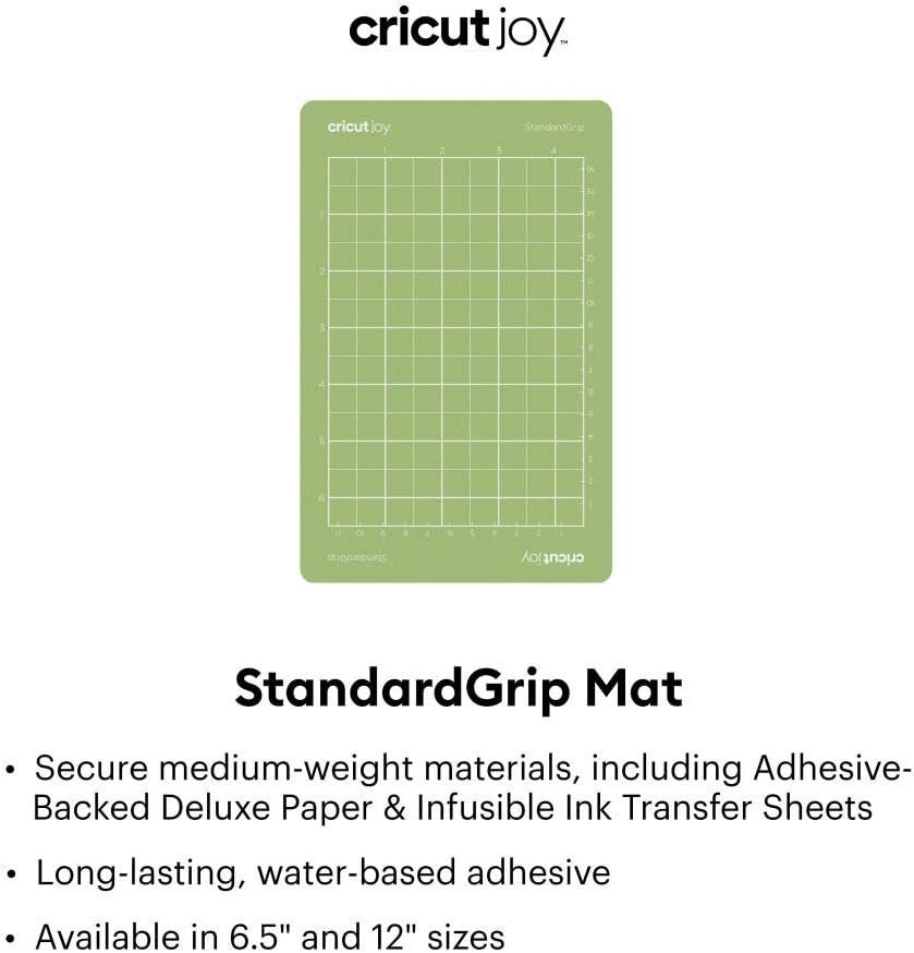 Cricut Joy StandardGrip Mat 4.5" x 6.5" Reusable Cutting Mat for Crafts with Protective Film, Use with Cardstock, Iron On, Vinyl and More, Compatible with Cricut Joy Machine