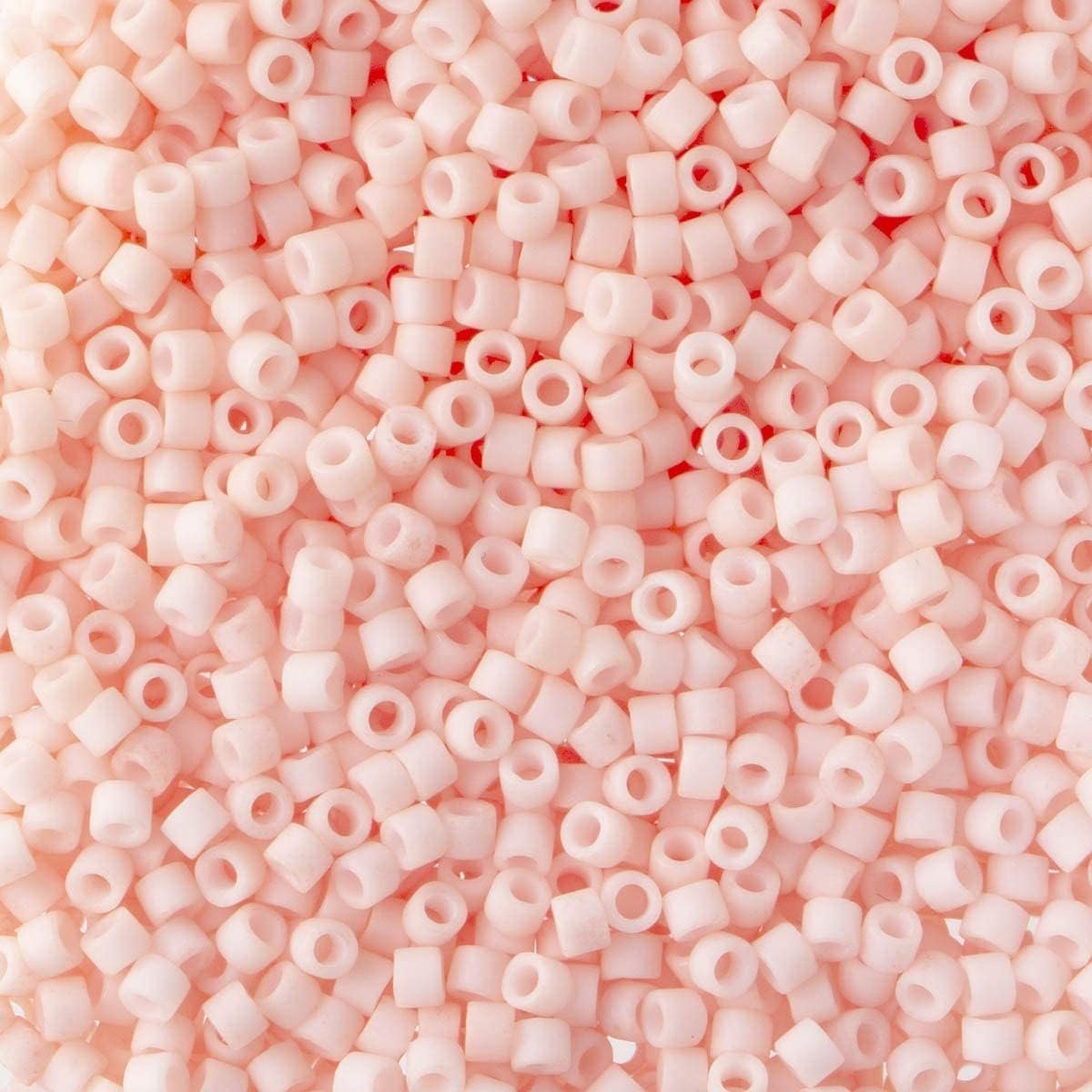 Miyuki Delica Seed Beads Bundle: Size 11/0, Peach Matte Opaque Palette Collection DB1510, DB1512, DB1513 - 3 Tubes of 7.2 Grams ea