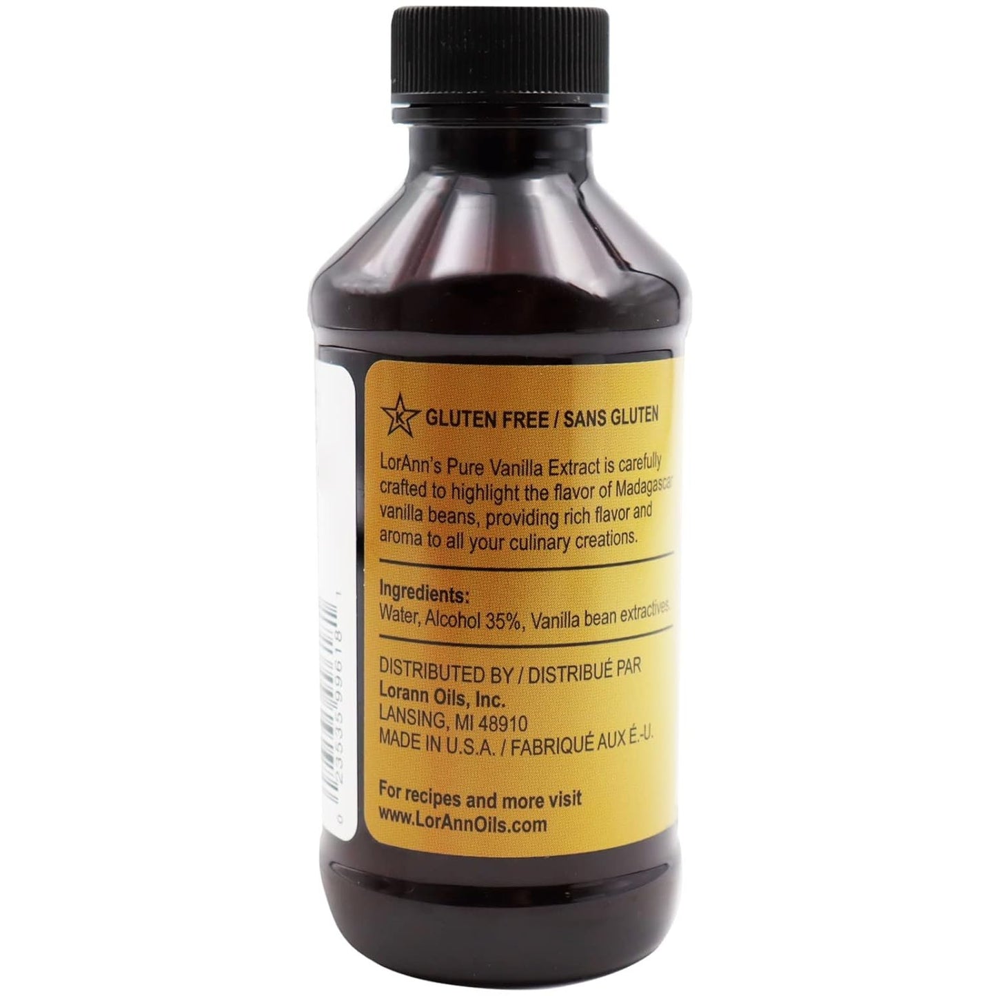 LorAnn Pure Vanilla Extract 4 ounce bottle