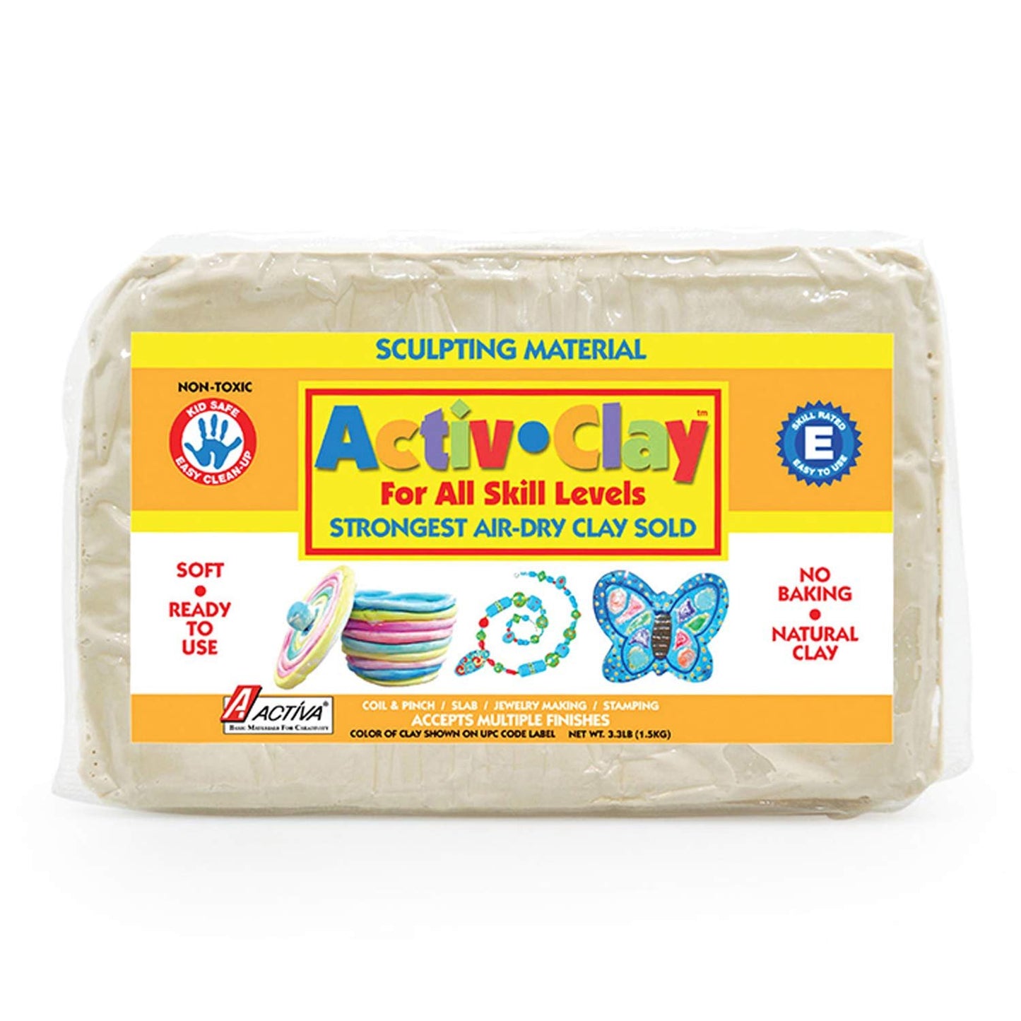 Activa-API182 ACTIVA Activ-Clay, air dry, 3.3 pound White