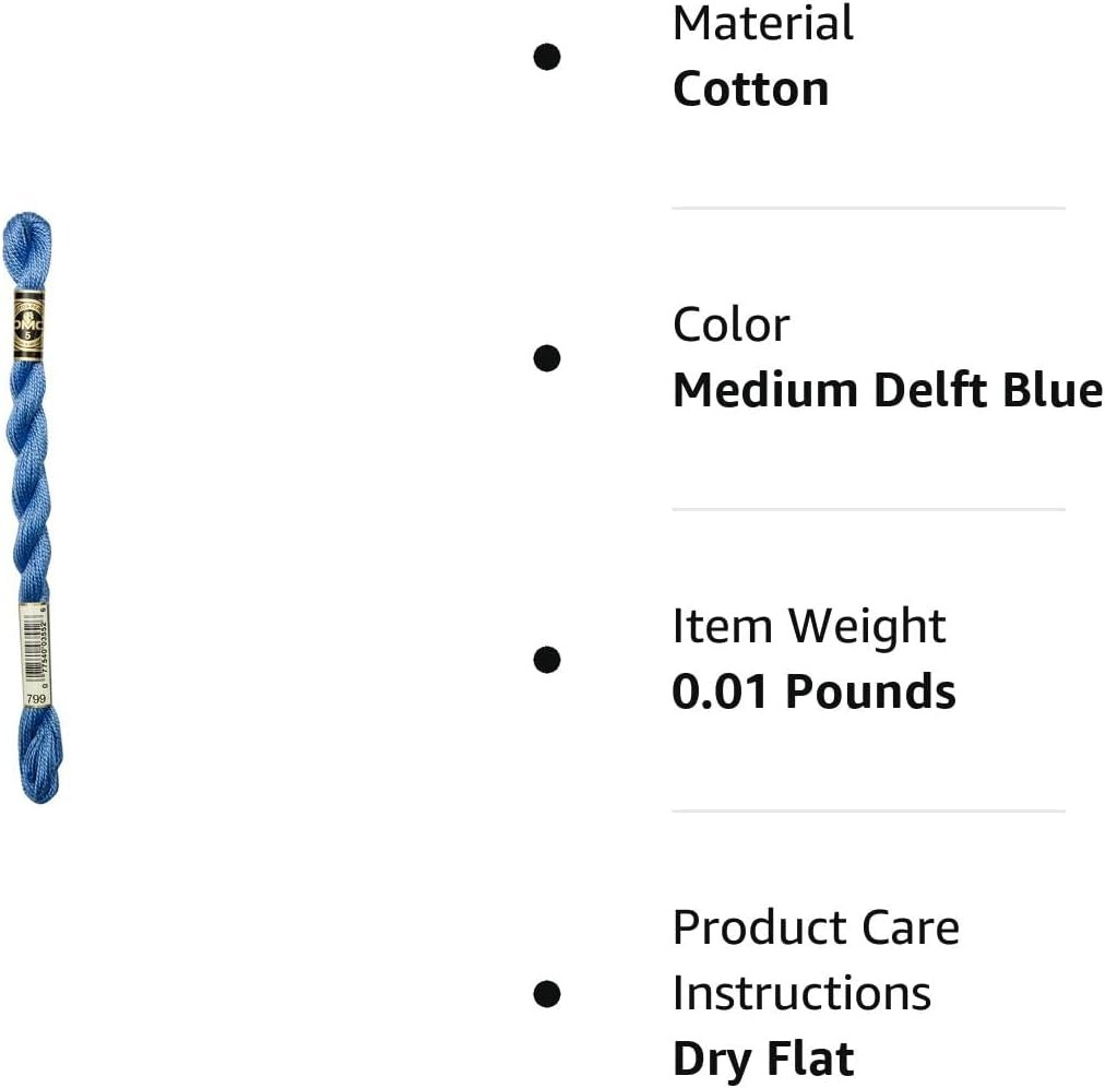 DMC Pearl Cotton Skeins Size 3-16.4 Yds: Medium Delft Blue