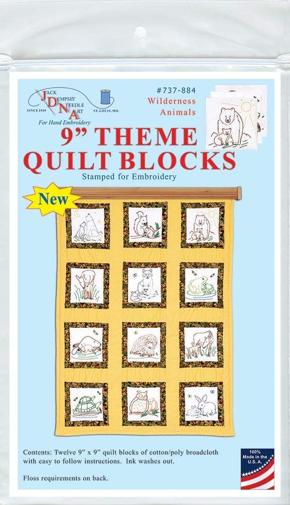 Jack Dempsey Needle Art Wilderness Animals Hand Embroidery, White