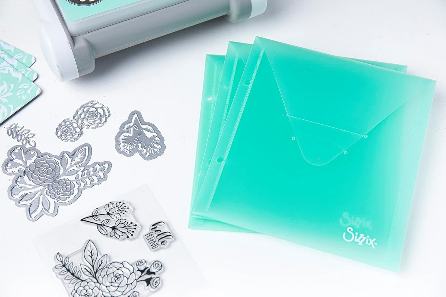 Sizzix STO Insert, Sm, 3Pk Die Storage Envelopes Mint Julep, 3 Count (Pack of 1), Multicolor